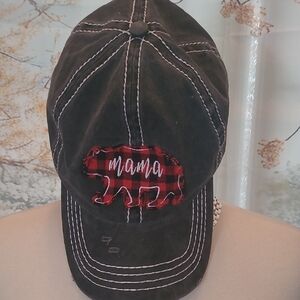 David And You G Grey Cap With Plaid Mama Bear